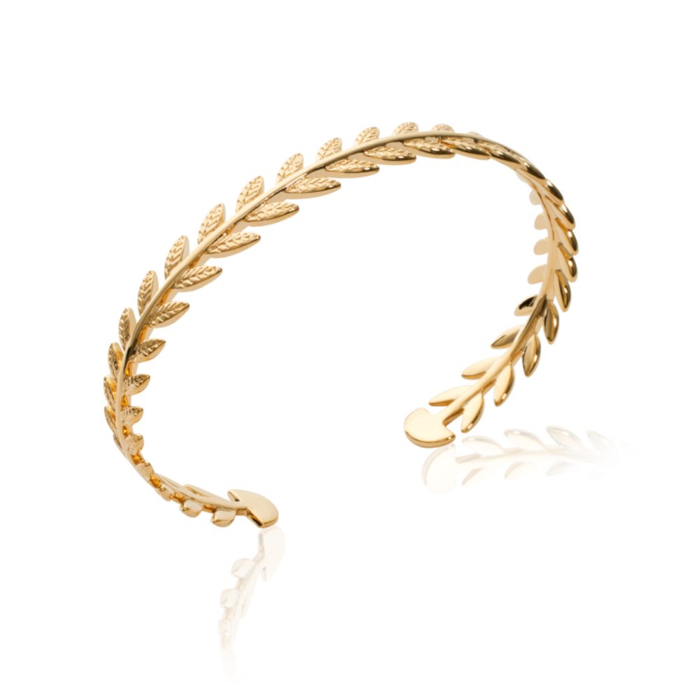 bracelet-jonc-laurier-plaqué-or-femme
